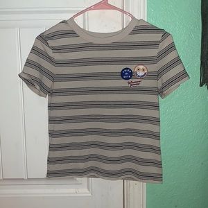 Garage striped shirt, patches.